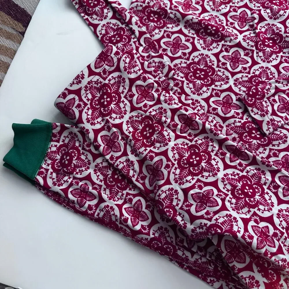 Hanna Andersson Christmas Long John Pajamas Size 8 - Excellent